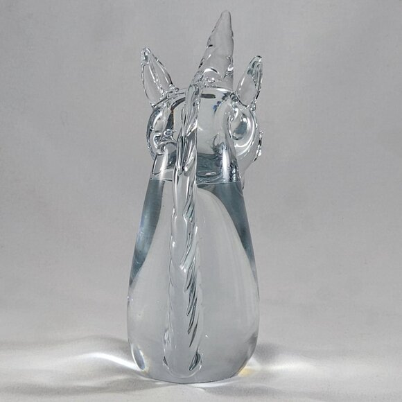 Unicorn Figurine Large Glass Paperweight Mythical Decor Whimsical Art Figure 6½" - Picture 7 of 10